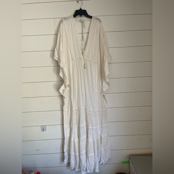 Free People Oh Valencia Cattan Gauzy Crochet Open Back Boho Maxi dress nwot - Picture 11 of 14